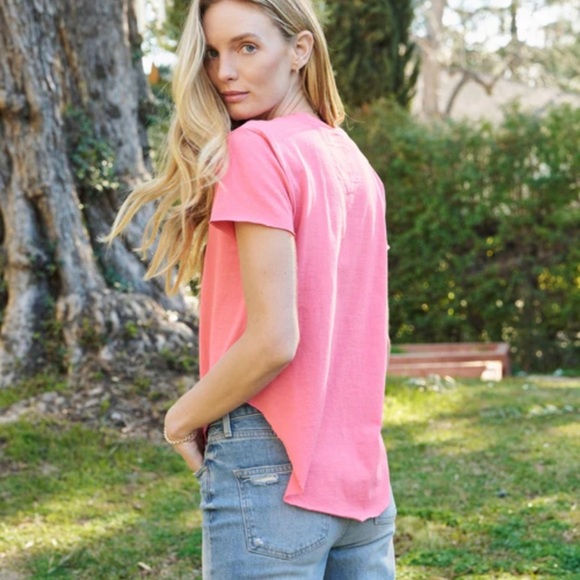 Frank & Eileen Theo Perfect Tee Light Pink and White Stripe. Size S. - Picture 4 of 7